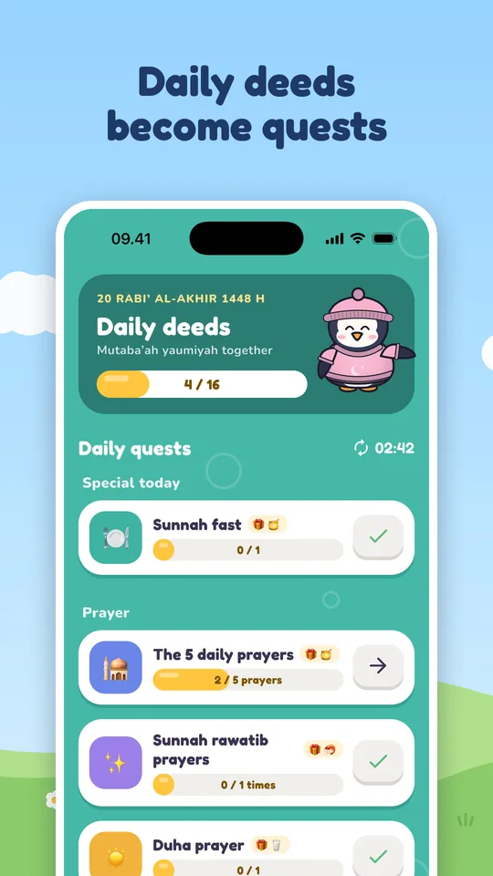 Daily deeds become quests
